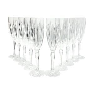 Cristal d’Arques-Durand “Classic” 10 Crystal Fluted Champagne Glasses 9 3/8” 6oz